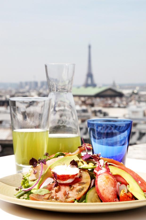 6 LA TERRASSE DES GALERIES LAFAYETTE Paris Haussmann salade de homard et thÇ vert glacÇ