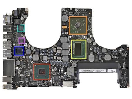 carte mere macbookpro 2011 iFixit autopsie les nouveaux MacBook Pro
