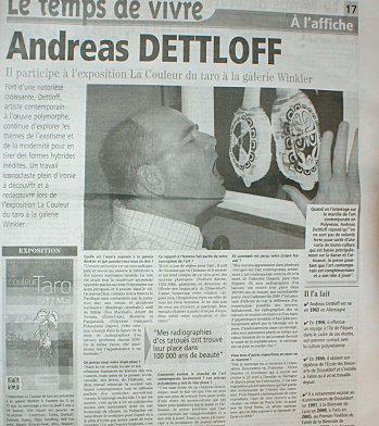 Andreas Dettloff galerie winkler les nouvelles de Tahiti AK