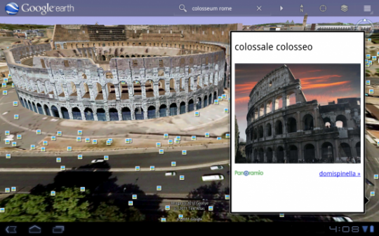 colosseum 580x362 540x337 Google Earth optimisé pour les tablettes