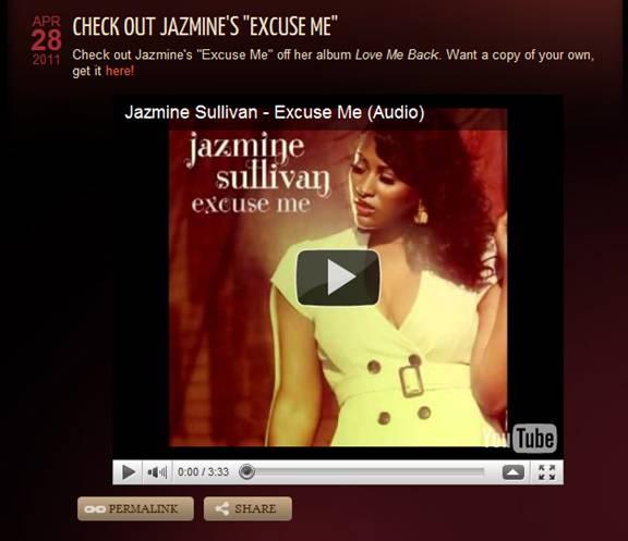 Jazmine Sullivan choisit Excuse ME.