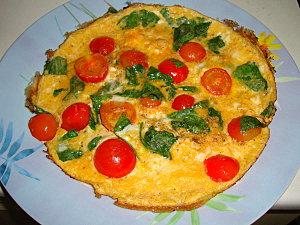 omelette tomate roquette