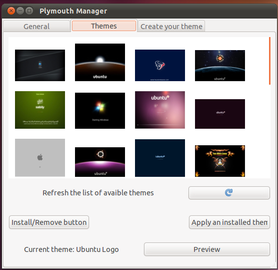 plymouth manager 2 Ubuntu 11.04   Changer de theme de boot avec Plymouth Manager