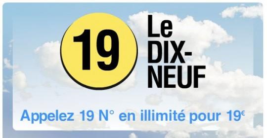 zero-19 zero 19 540x280 19 numéros illimité à 19 euros par mois chez Zero Forfait