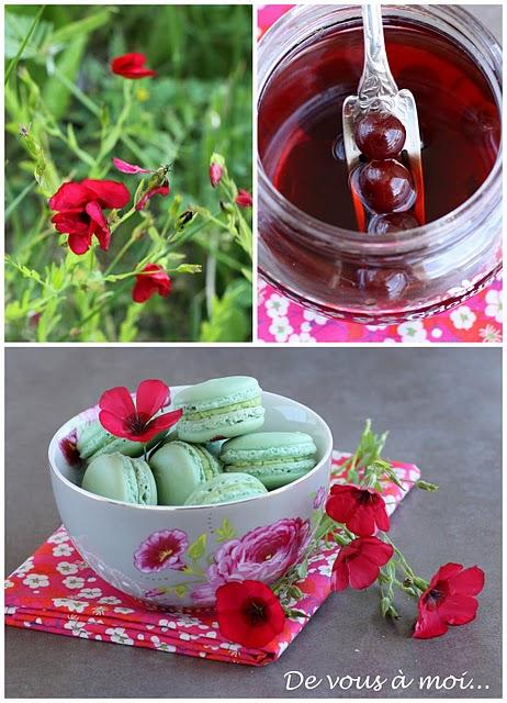 Macarons Pistache Griottes