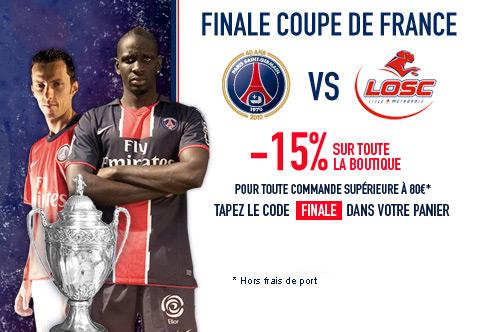 promo coupe defrance boutique psg Finale Coupe de France 2011: 15% de réduction sur la boutique PSG