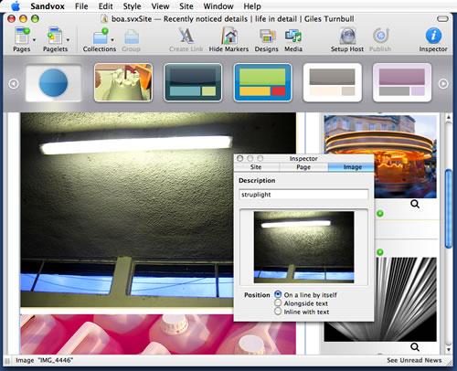 sandvox-inspect sandvox inspect Créer un site sous Mac avec Sandvox