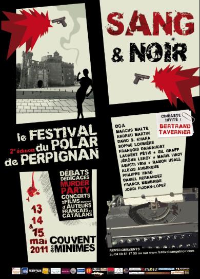 Affiche festival  Sang et Noir, le Festival du Polar de Perpignan
