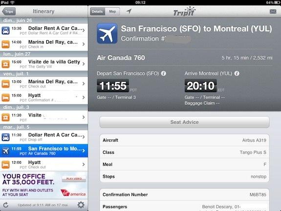 tripit 1 Transformez votre iPad 2 en un outil d’affaires