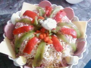 Salade de riz panachée aux poivrons