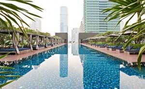 Superbe appartement de standing avec vue sur la ville, superbe appartement de 197 m² habitable avec 3 chambres et 3 salles de bain, Au 45 ° étage et offrant une vue imprenable sur la ville et la rivière Chao Phraya Très belle piscine commune de 50 m , salle de sport.