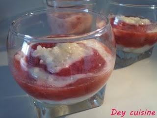 Riz au lait fraise-rhubarbe