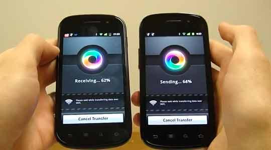 doubletap Partage de fichiers entre mobile Android via NFC