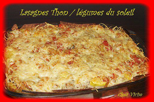 Lasagnes au thon et aux légumes du soleil