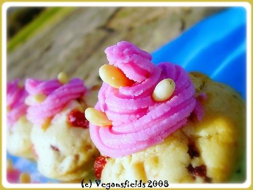 Muffins de St Valentin, glaçage Rose-Bonbon