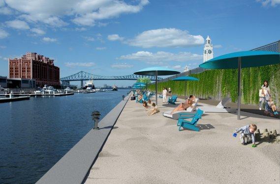 plage-urbaine-montreal Une plage urbaine pour Montréal en 2012 (Illustration : Société du Vieux-Port de Montréal)