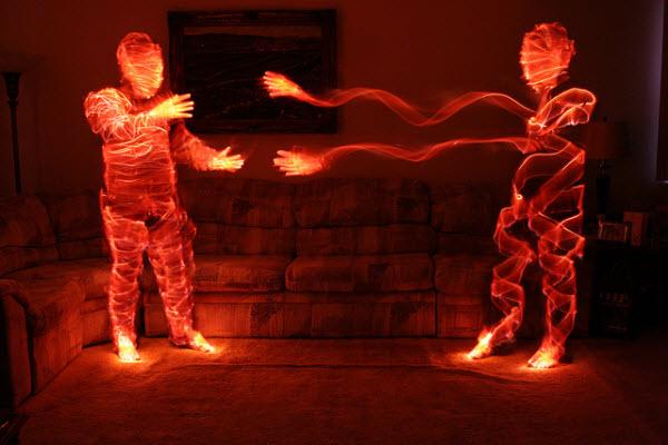 collection d'images de light painting body stretching collection d'images de light painting