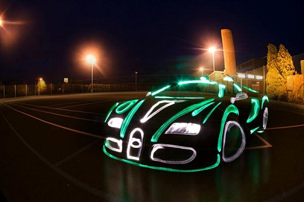 collection d'images de light painting light graffiti car collection d'images de light painting