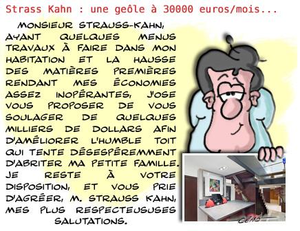 Céno Dessinateur - La Babole : Strauss-Kahn change de prison DSK change de prison