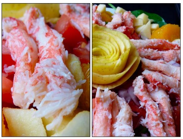 Salade de crabe pomme orange Salade de crabe des neiges, pomme et orange