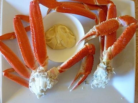 Crabe des neiges mayo Salade de crabe des neiges, pomme et orange