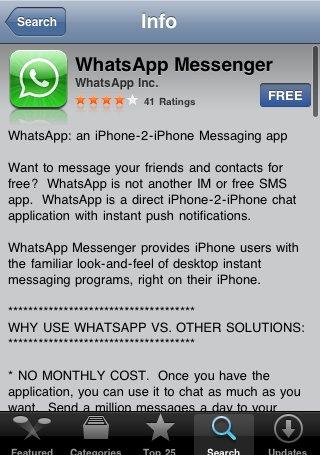 « WhatsApp Messenger » : la célèbre application de chat iPhone est gratuite