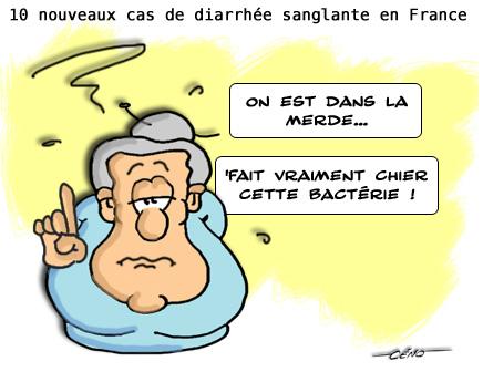 Céno Dessinateur - La Babole : Bactérie E. coli entéro hémorragique, 10 nouveaux cas en France ECEH : 10 nouveaux cas en France