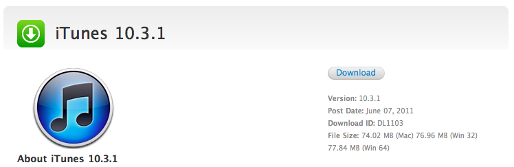 iTunes_10.3.1 iTunes 10.3.1 disponible au téléchargement