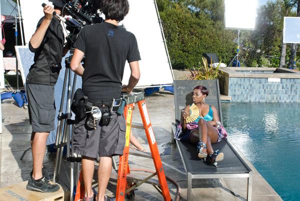Estelle & Rick Ross sur le tournage de « Break My Heart »
