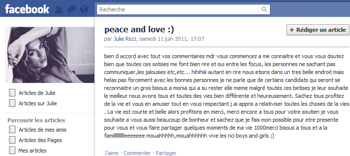 Julie s'exprime sur les clash dans lors des Anges de la télé réalité Julie s'exprime sur les clash dans lors des Anges de la télé réalité