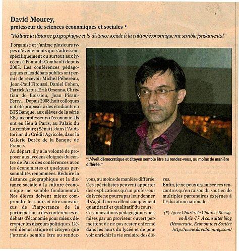 David Mourey dans Le Nouvel Economiste19 mai 2011