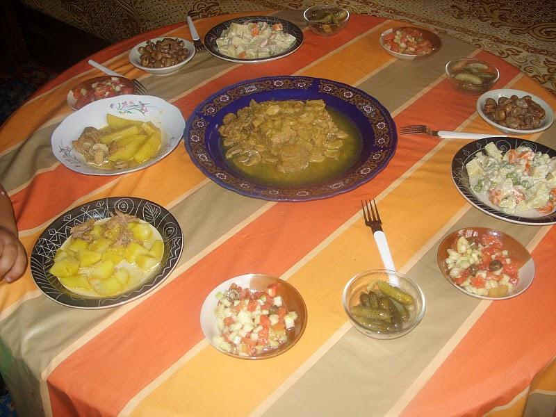 Tajine de veau aux champignons, olives et c.confit