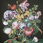 Composition florale : canevas fleurs Aubusson
