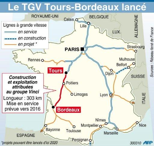 Tracé LGV Bordeaux-Tours