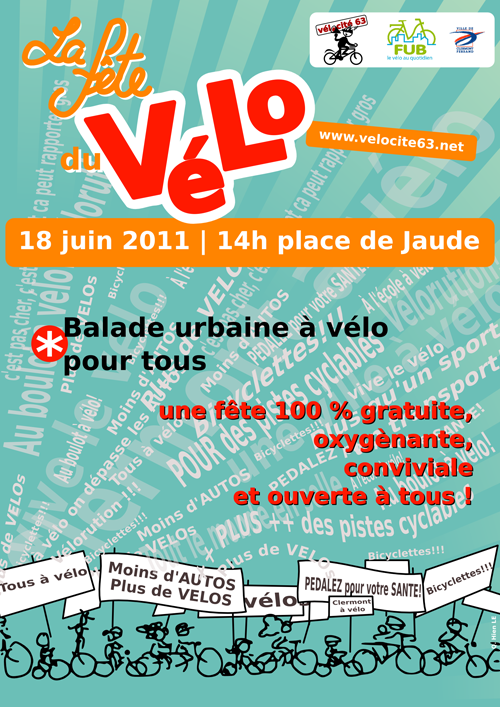 Le 18 juin : la fête du vélo à Clermont-Fd