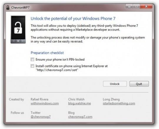 chevronwp7 600x487 540x438 Un jailbreak officiel pour Windows Phone