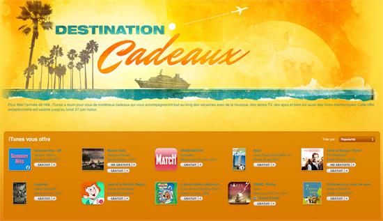 iTunes-destination-Cadeaux iTunes Destination Cadeaux : des applis iOS, de la musique et des vidéos à télécharger gratuitement !