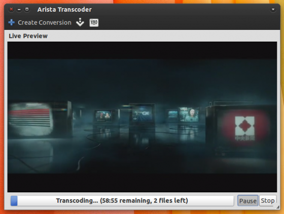 arista 0.9.7 transcoding 560x422 Ubuntu 11.04   Installer Arista 0.9.7.1 transcodeur de fichiers vidéo