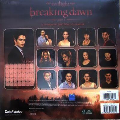 Le calendrier officiel de Breaking Dawn