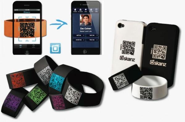 Skanz Bracelets with QR Codes 1 600x397 Skanz : remplacez vos cartes de visite par un QR code au poignet