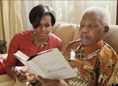 Michelle Obama rencontre Nelson Mandela