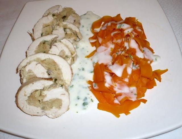 Ballotines de poulet farcies à la mie de pain et à l'échalote Ballotines de poulet farcies à la mie de pain et à l'échalote