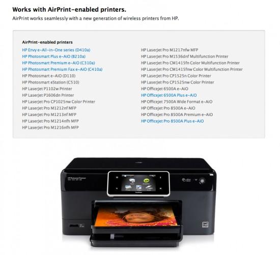 AirPrint HP étend la prise en charge de la technologie AirPrint à de nouvelles imprimantes
