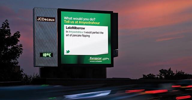 Europcar innove à Londres en combinant affichage numérique et site de microblogging Twitter
