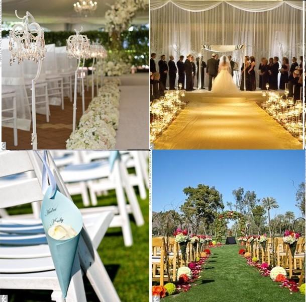 ceremonie-allee-eglise-decoration-mariage 12 décorations d’allée d’église chics