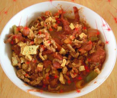 Chili con carne DUKAN boeuf haché,poivron,tofu,tomate pelée