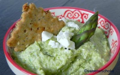 ama_asparagus1.1 Amaranth & chia seeds crackers (gluten-free & eggless) with two dips – crackers aux graines de chia et amarante, avec deux dips