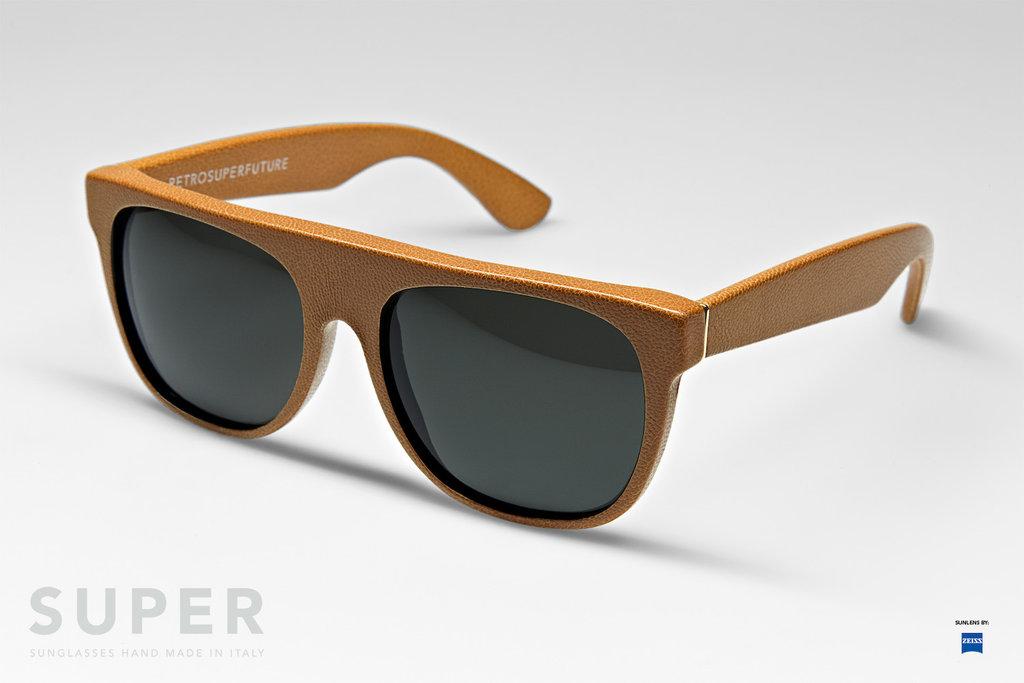 flat top en cuir super lunettes flat top leather super lunettes