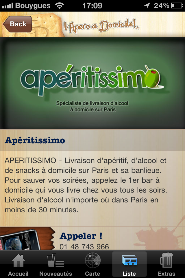 Fiche Apéritissimo Enfin l’application smartphone que l’on attendait tous : « L’Apéro! » par Call and Drink !