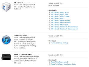 L’iOS 5 beta 2, disponible pour les developpeurs !